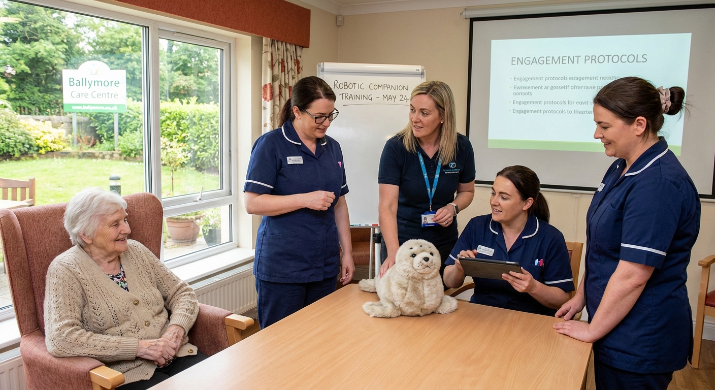 Care home staff training with robot