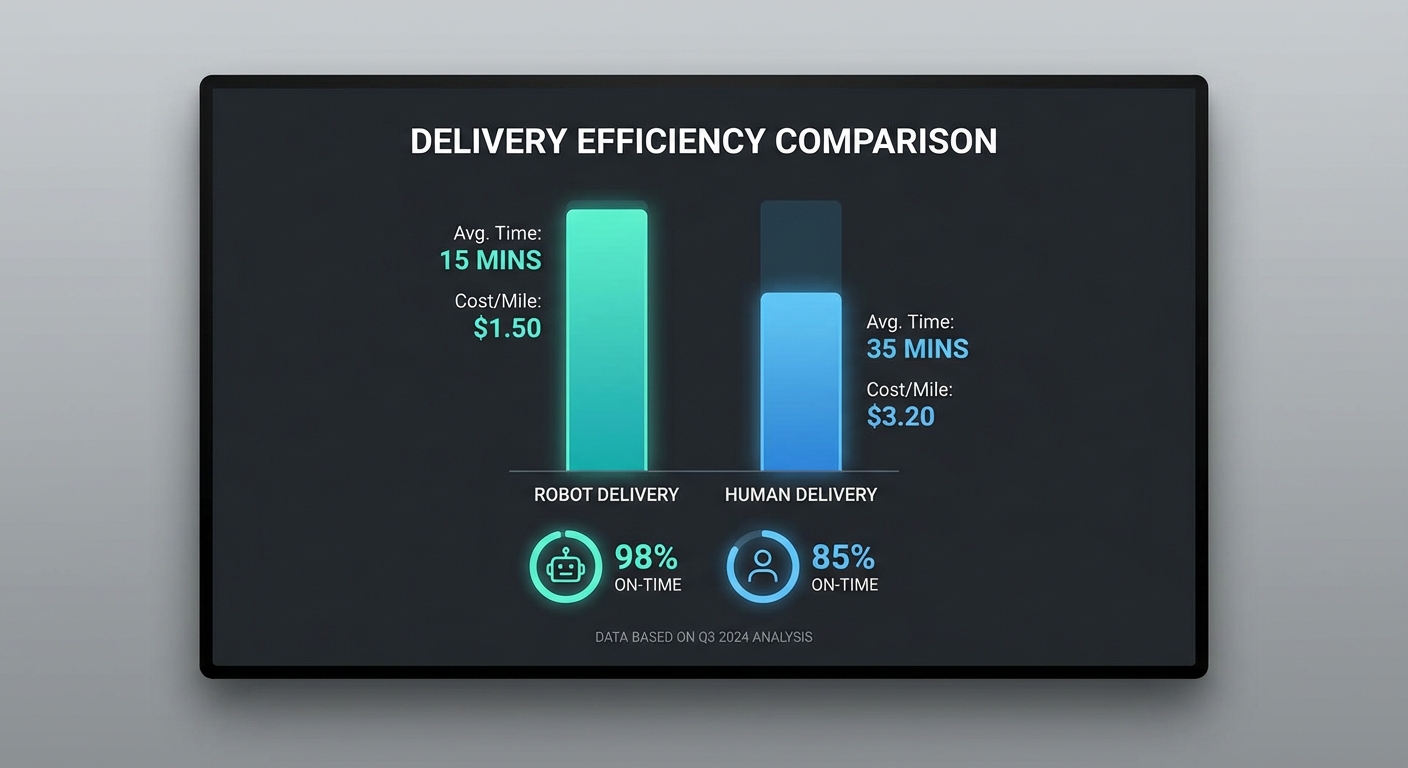 Efficiency comparison chart robots vs staff