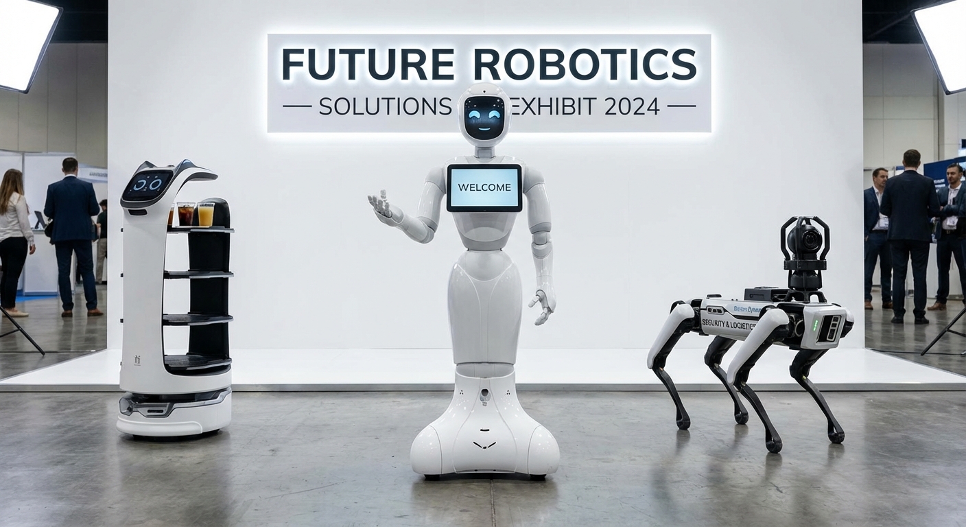 Different types of event robots displayed