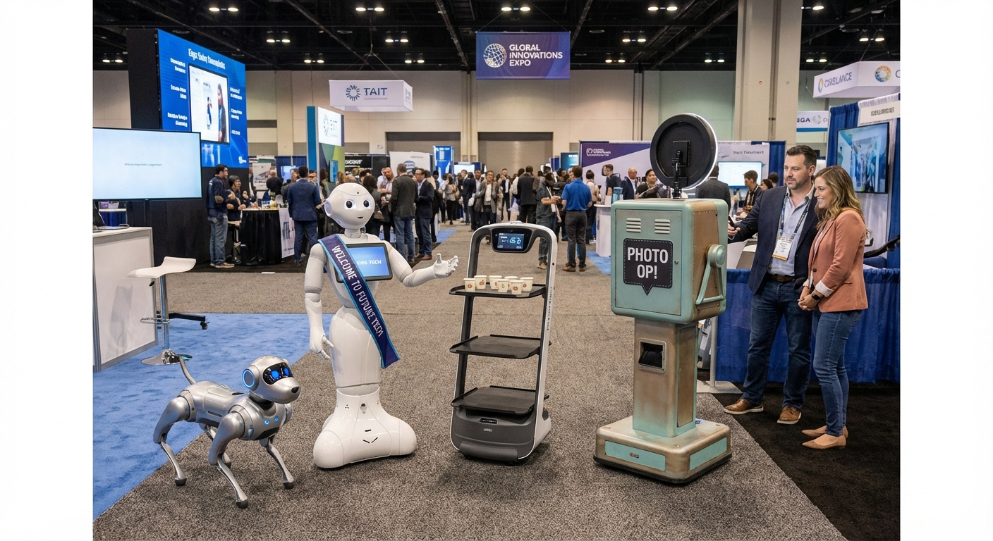 Various event robots at trade show