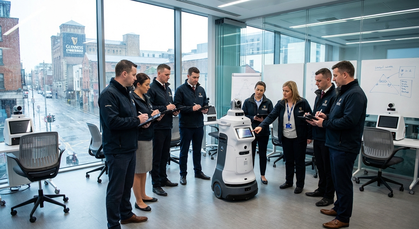 Security team being trained on robot operation