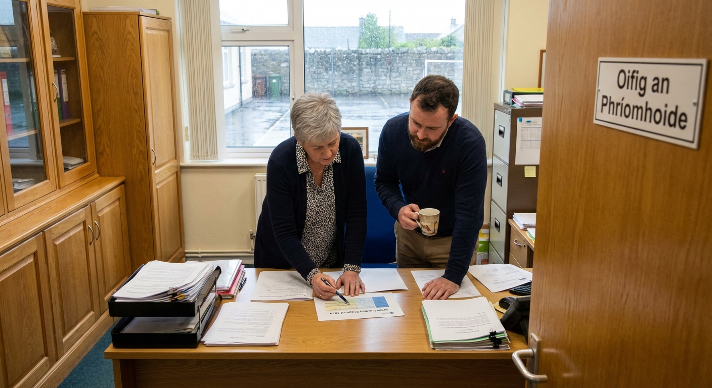 Teacher presenting STEM robot funding proposal